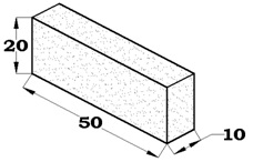 BORDILLO MONOCAPA 50X20X10X10 RECTO ALBERO