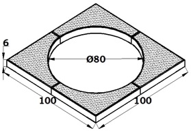 ALCORQUE 100X100X6 Ø80 MARRON