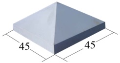 CORONACION PIRAMIDE 45X45 MARRON