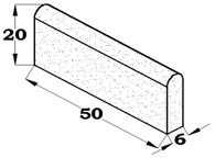 BORDILLO MONOCAPA 50X20X6 REDONDO ALBERO