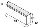 BORDILLO BICAPA 50X20X10X9  BLANCO