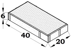 LOSA BICAPA 40X20X6  BLANCO