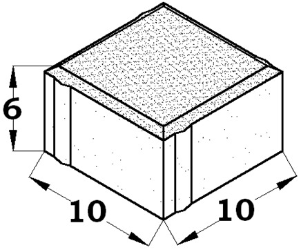 ADOQUIN BC 10X10X6 NEGRO