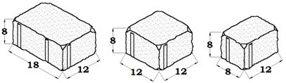 ADOQUIN MC 12 X (18-12-8) H=8 ROMANICO PARDO 25N