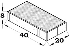 LOSA BICAPA 40X20X8 ROJOV